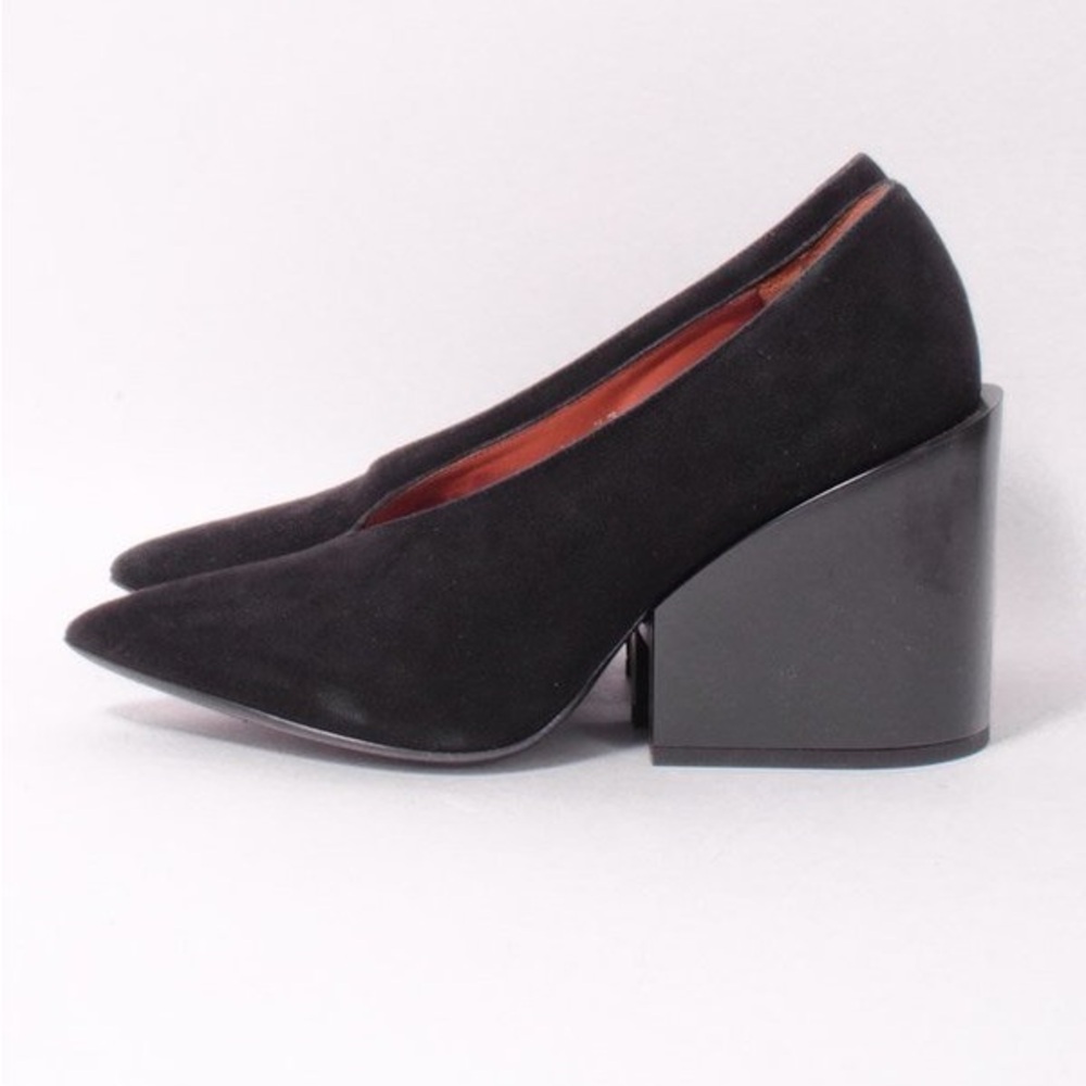 Acne Black ALVARA Suede Block Heels - Picture 5 of 5